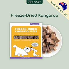 PAWCKET Freeze Dried Raw Kangaroo Dog Cat Treats 45g