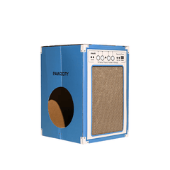 PAWZCITY Vintage Speaker Cat Scratching House - Blue