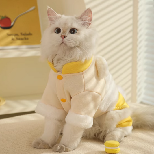 Pikapet Bunny Hoodie for Cats Warm Fleece Jumpsuit