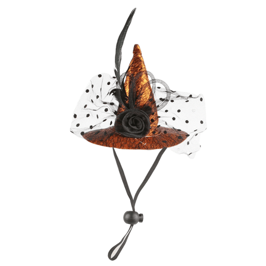Pikapet Halloween Pet Mesh Witch Hat Orange