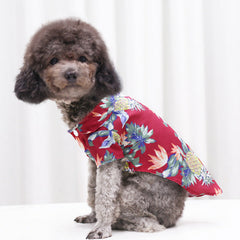 Pikapet Pet Hawaii Beach Shirt Claret