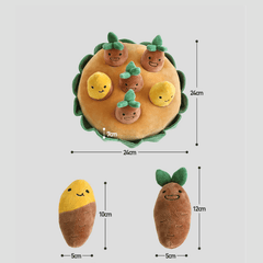 Pikapet Treat-Hiding Snuffle Sweet Potato Squeezing Dog Toy