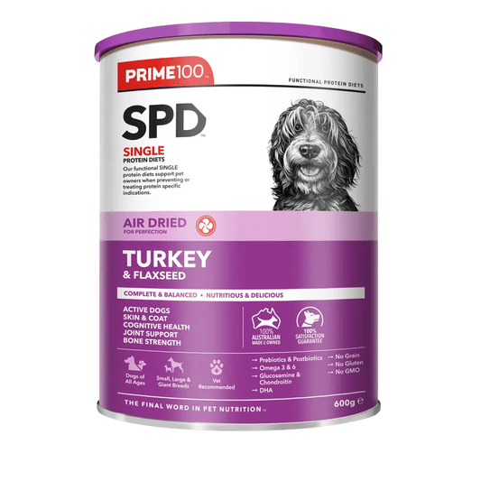Prime100 SPD Air Dried Turkey & Flaxseed Dry Dog Food