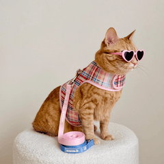 Princess Honeybelle X Catventure - Escape Proof Cat Harness - Pink Tartan
