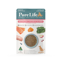 PURE LIFE Puppy Australia Chicken & Salmon Pate Wet Dog Food 90g