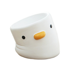 PURROOM Elevated Chick Ceramic Pet Bowl - Tilted