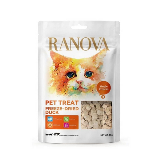 RANOVA Freeze Dried Cat Treats Raw Food Duck 50g