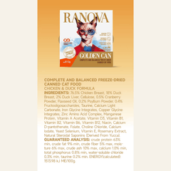 RANOVA Golden Can Complete Freeze-Dried Canned Cat Food