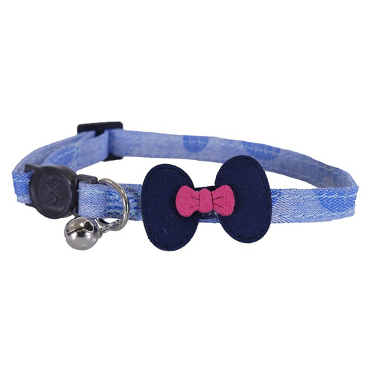 Rosewood Demin Navy Bow Cat Collar