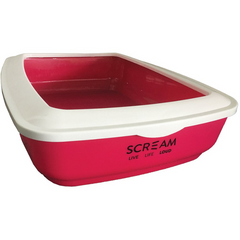 Scream Rectangle Litter Tray Loud Pink 50x35x14cm