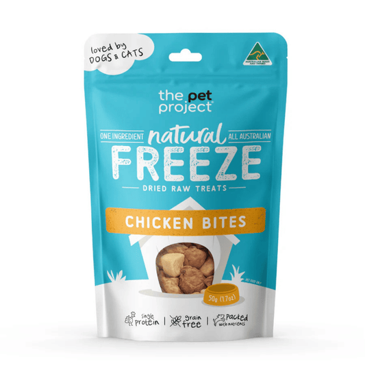 The Pet Project Freeze Dried Raw Cat Dog Treats Chicken Bites 50g