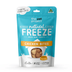 The Pet Project Freeze Dried Raw Cat Dog Treats Chicken Bites 50g