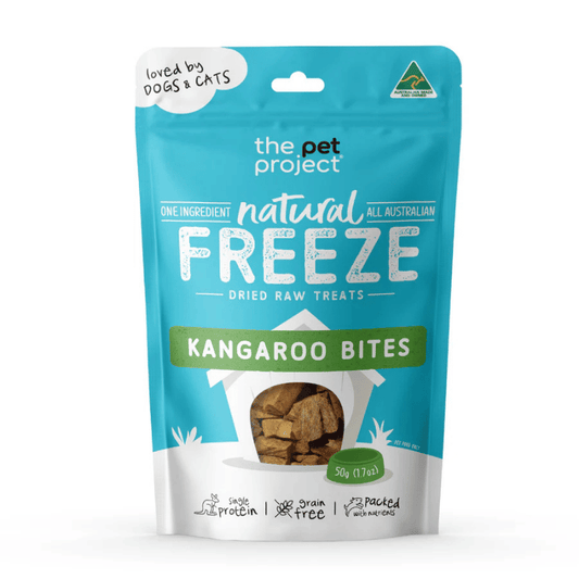 The Pet Project Freeze Dried Raw Cat Dog Treats Kangaroo Bites 50g