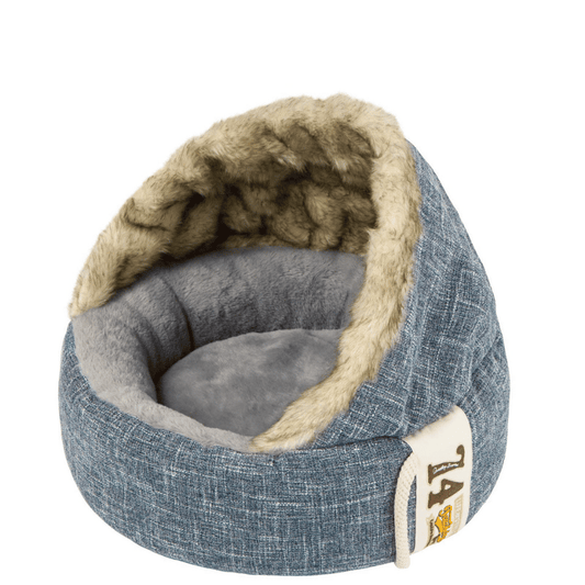 Touchdog Double Donut Premium Designer Dog Bed – Blue Grey