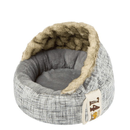 Touchdog Double Donut Premium Designer Dog Bed – Light Grey