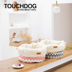 Touchdog Snowflake Premium Designer Jute Bag Nest Bed – Khaki
