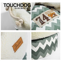Touchdog Snowflake Premium Designer Jute Bag Nest Bed – Khaki