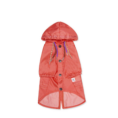 Touchdog Split-Vent Designer Waterproof Dog Raincoat Red