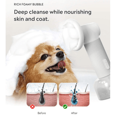 Uah Pet FUR-EVER CLEAN Automatic Foaming Soap Dispenser and Dog Bath Brush