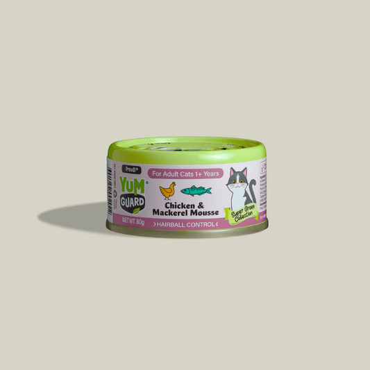 YumGuard Hairball Control Chicken & Mackerel Mousse Adult Cat Can 80g