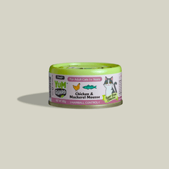 YumGuard Hairball Control Chicken & Mackerel Mousse Adult Cat Can 80g