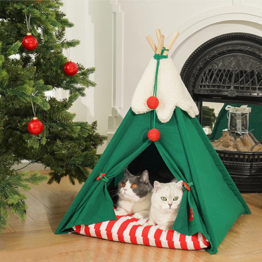 ZEZE Pet Tent Christmas Snow Mountain