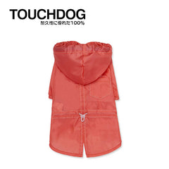 Touchdog Split-Vent Designer Waterproof Dog Raincoat Pink