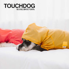 Touchdog Split-Vent Designer Waterproof Dog Raincoat Yellow