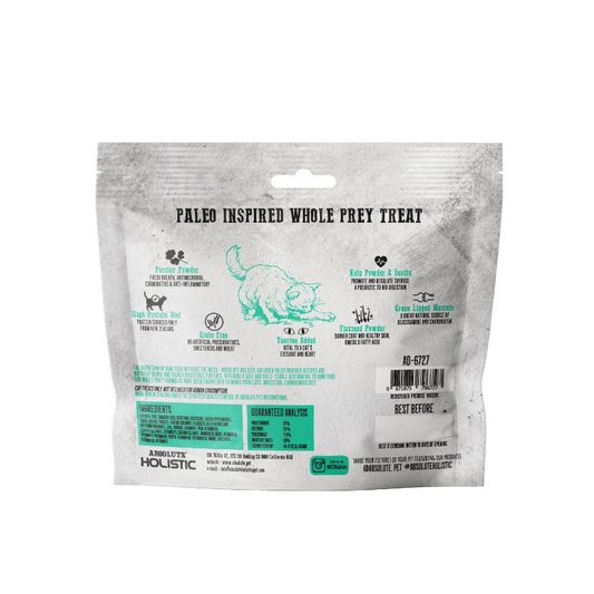 Absolute Holistic Air Dried Cat Treats Grand Prairie Chicken and Hoki 50g