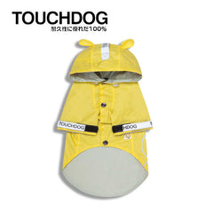 Touchdog Monster 时尚防水狗狗雨衣 黄色